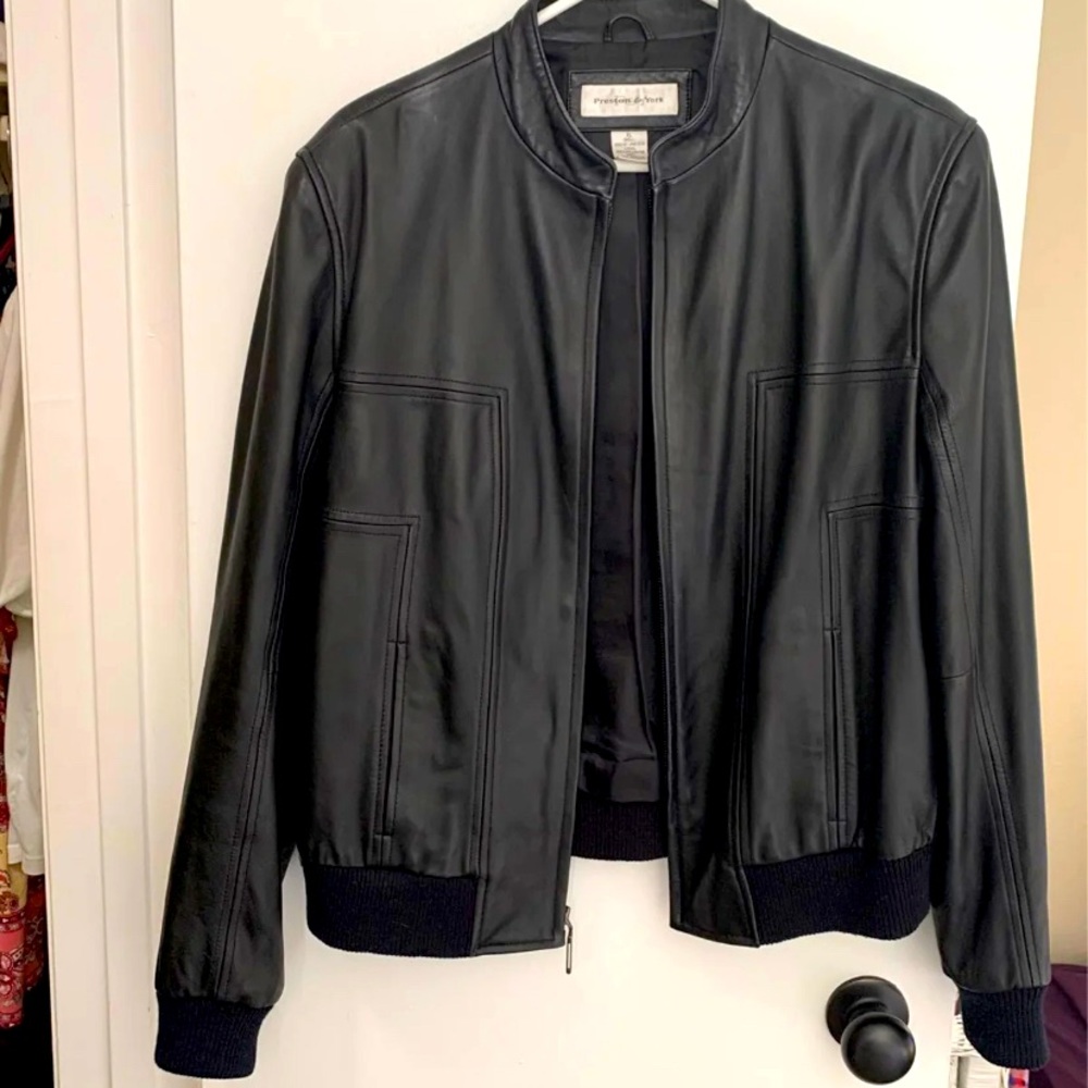 Preston & York Leather Bomber Jacket